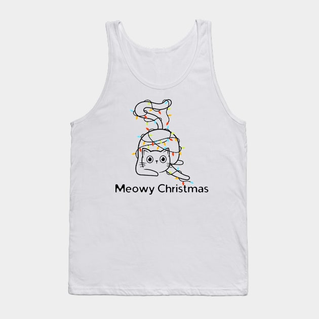 Meowy Christmas Tank Top by HobbyAndArt